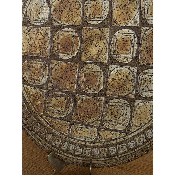 Large Mid Century Geometric Platter Signed 1981 - Picture 2 of 5